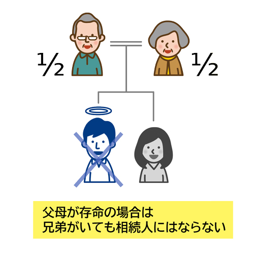 父母が存命の場合は父母のみが相続人